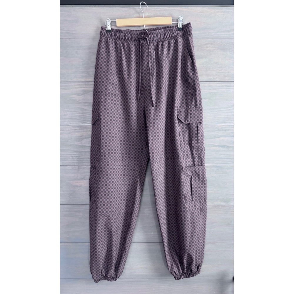 Albion Fit Jetsetter Cargo Joggers Wicker Checkered Brown Pants Medium Tall - Picture 4 of 7